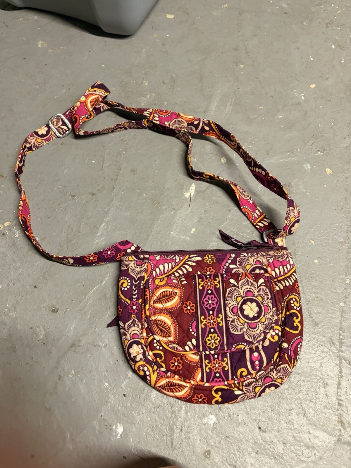 Small Orange and Maroon Multicolor Crossbody Purse with Adjustable Strap