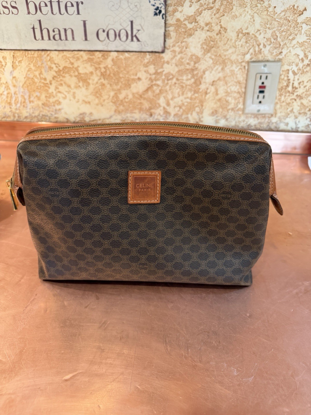 Celine Macadame Unisex Toiletry Pouch Or Clutch