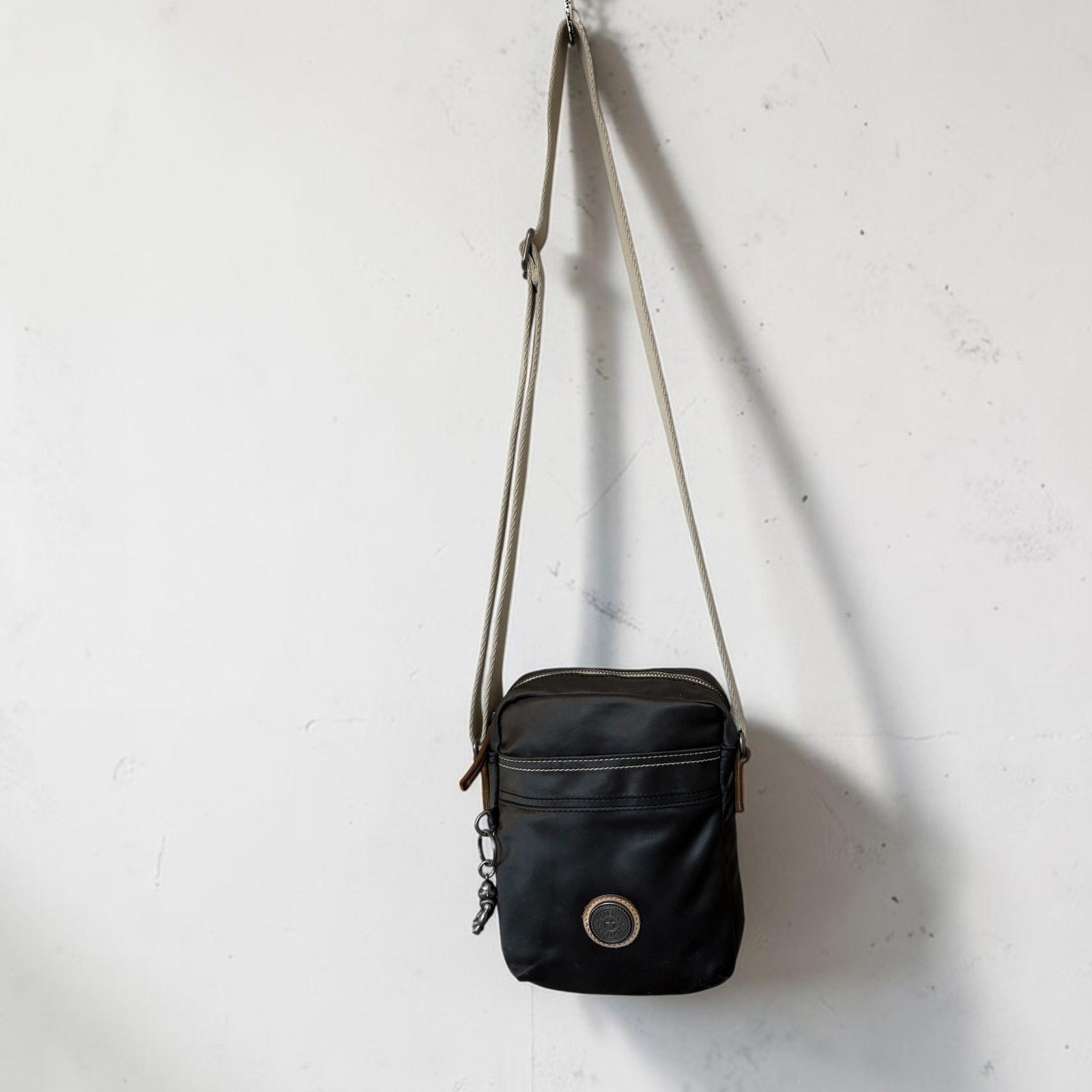 Kipling Hisa Dark Brown Crossbody Messenger Bag +Monkey Keychain Charm