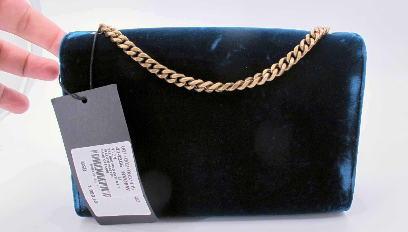 Original YVES SAINT LAURENT KATE Suede Blue Shoulder Ladies Handbag “YRT”*****