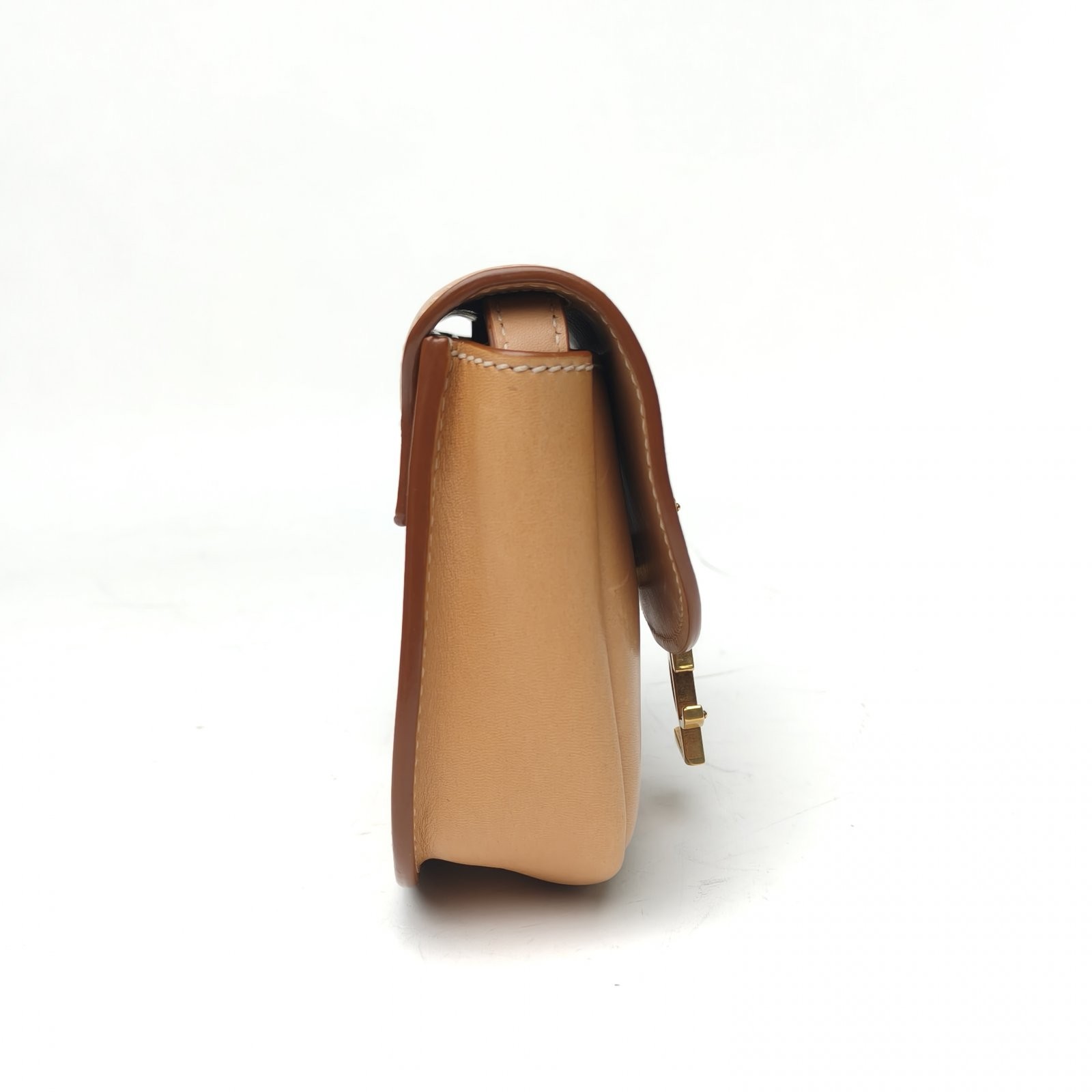 SAINT LAURENT KAIA Saddle Bag Mini 15cm Milky Tea Calfskin Crossbody Bag