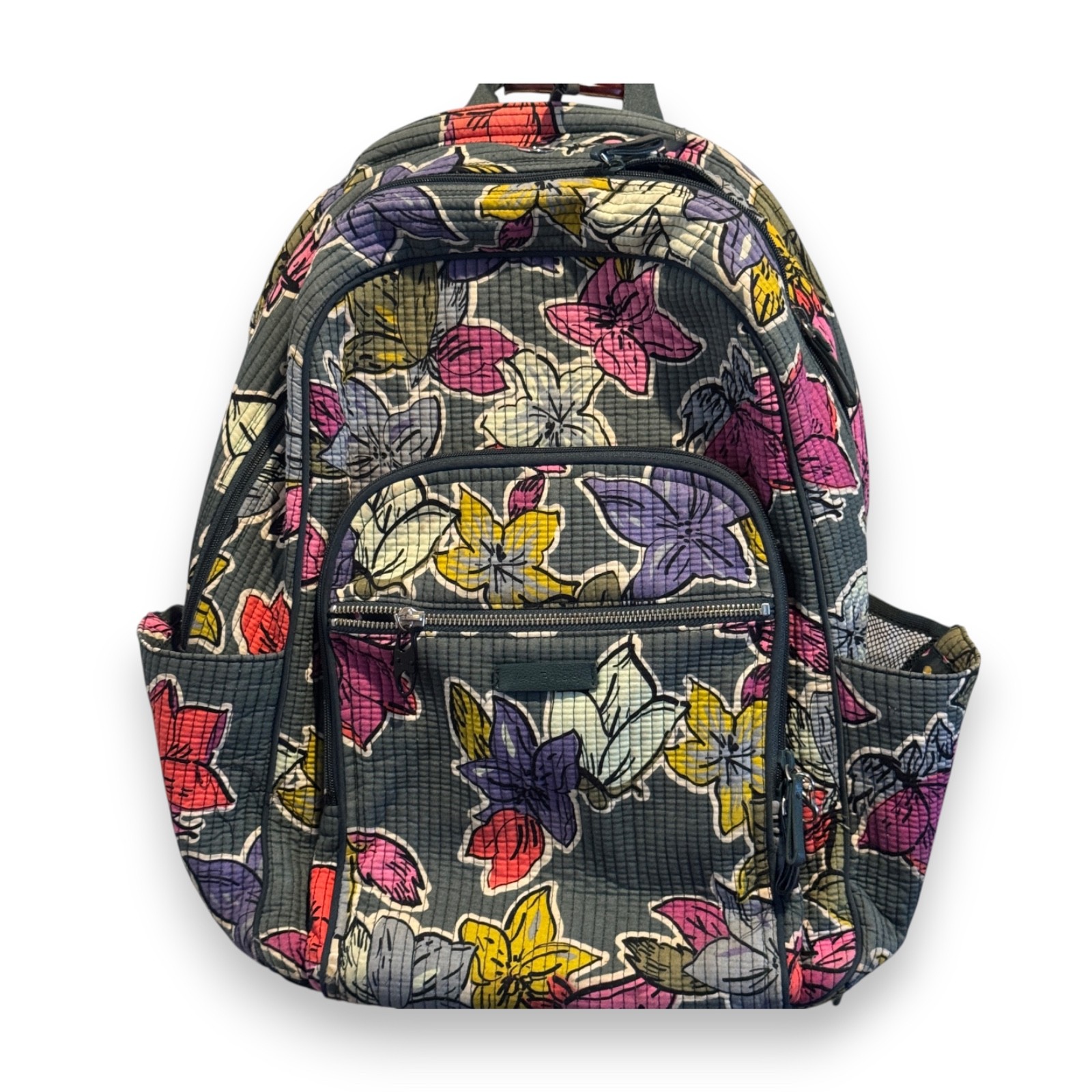 Vera Bradley Campus Tech Backpack Falling Flowers Large Quilted Laptop Bag 17 In