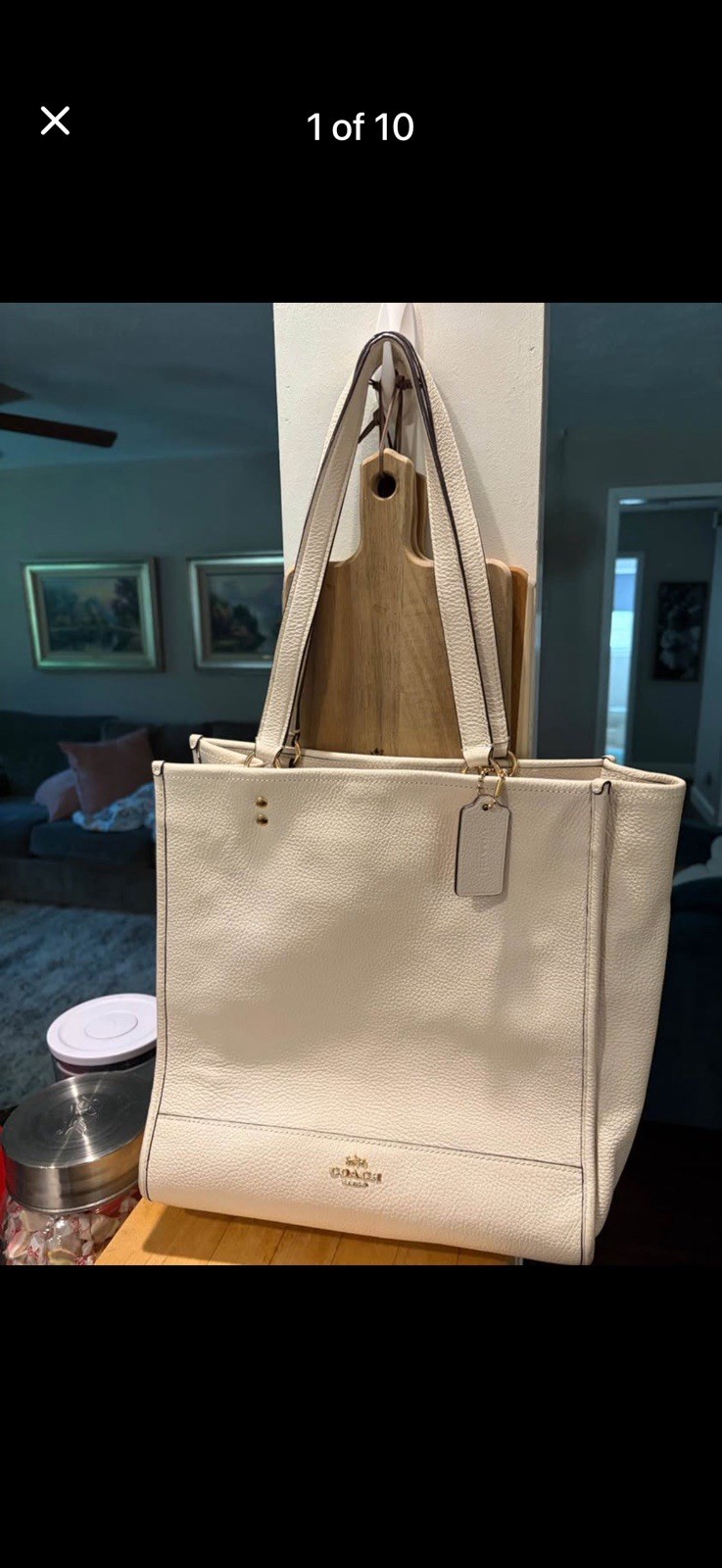 Coach 1921 Dempsey Tote Bag In Chalk