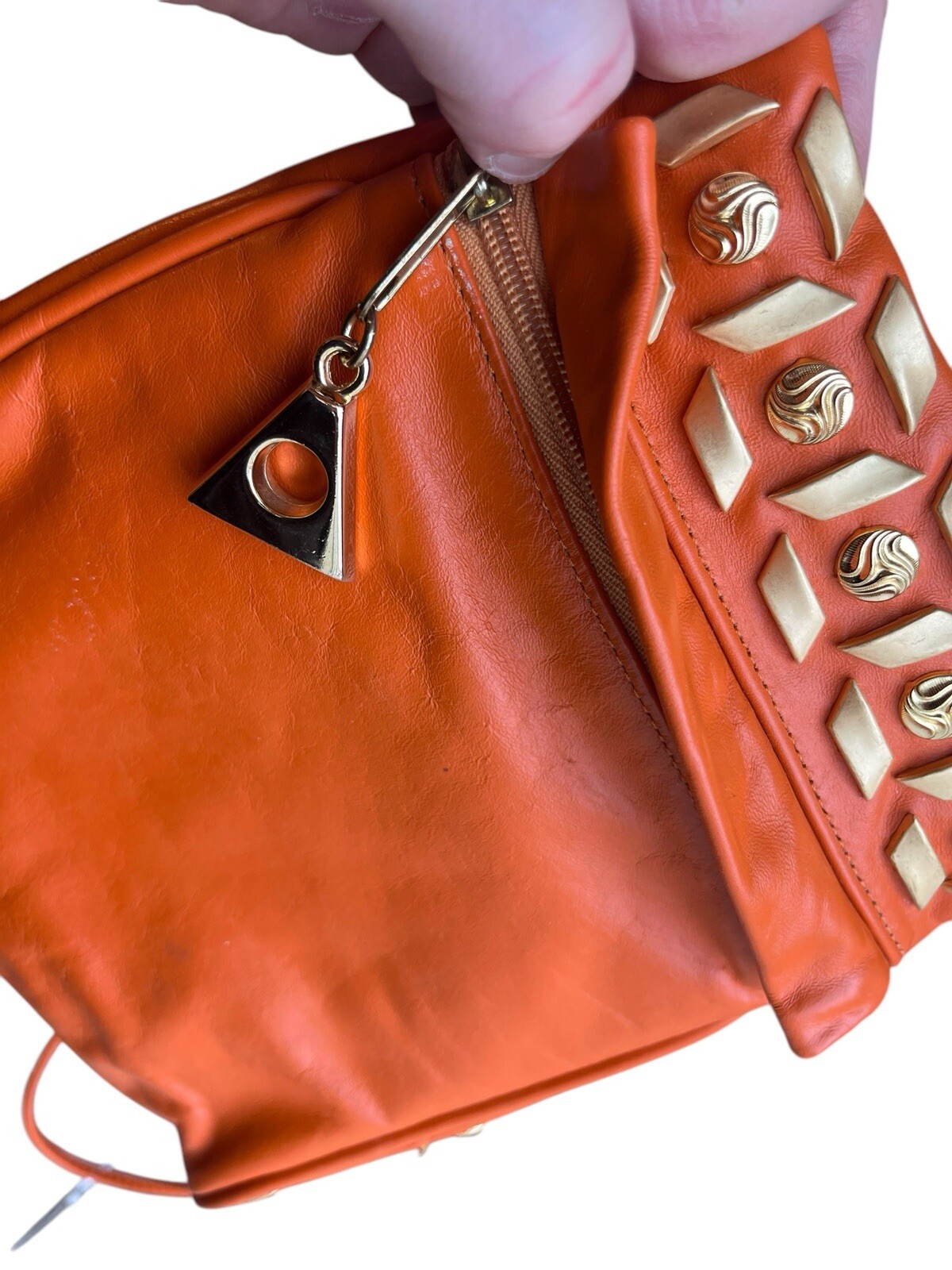 Dawli Orange Leather Small Purse, Vintage, NWT
