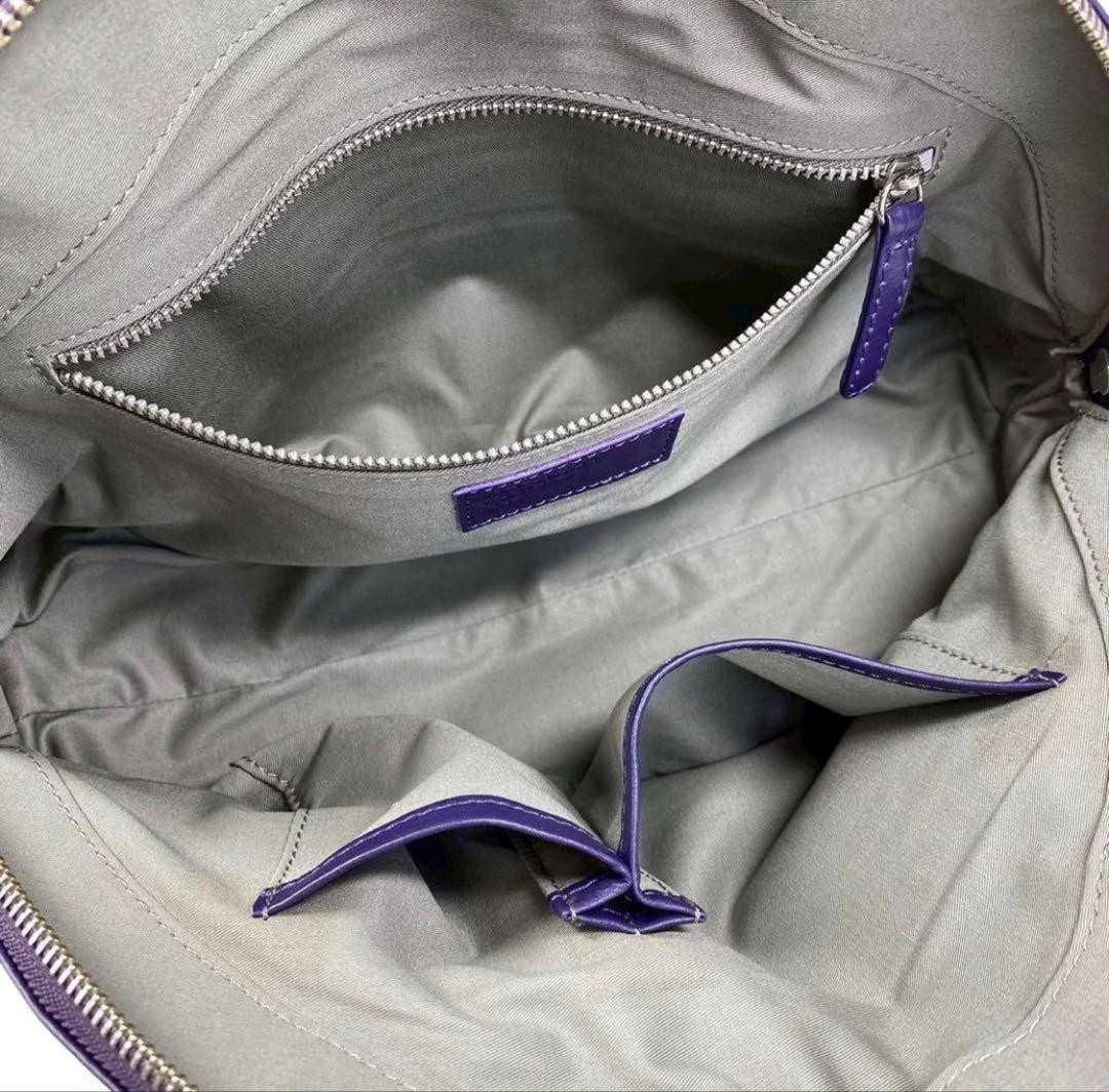 Margaret Howell Shoulder Bag All Leather Green Purple Women Rare Model LImited E
