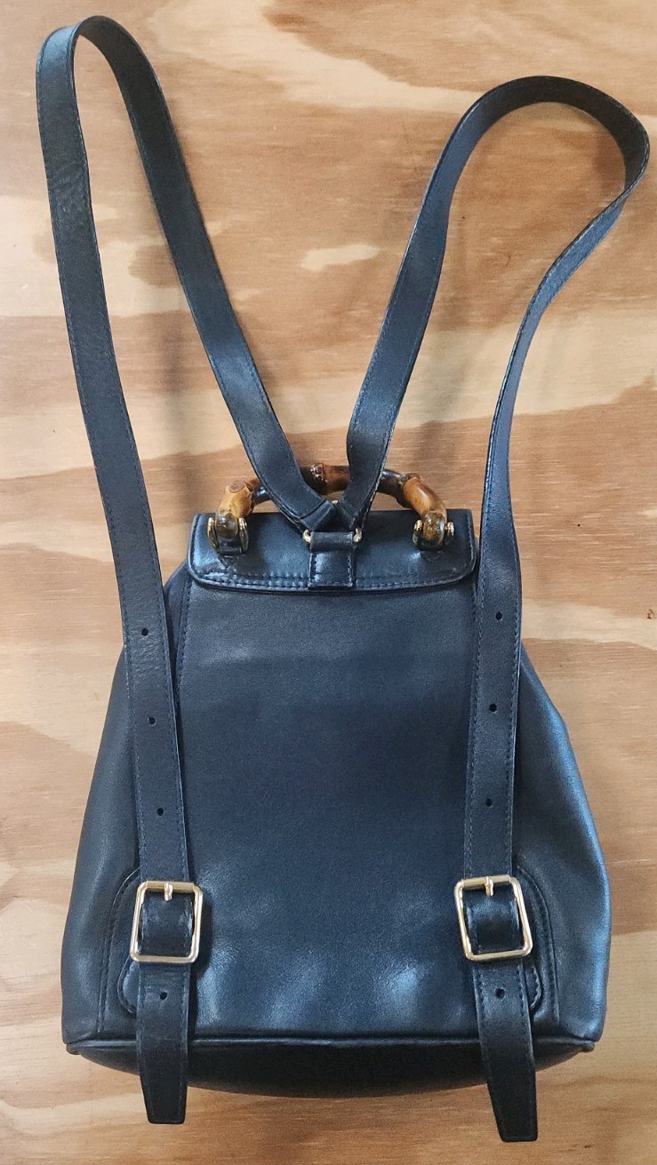 Gucci Bamboo Mini Backpack In Navy Blue