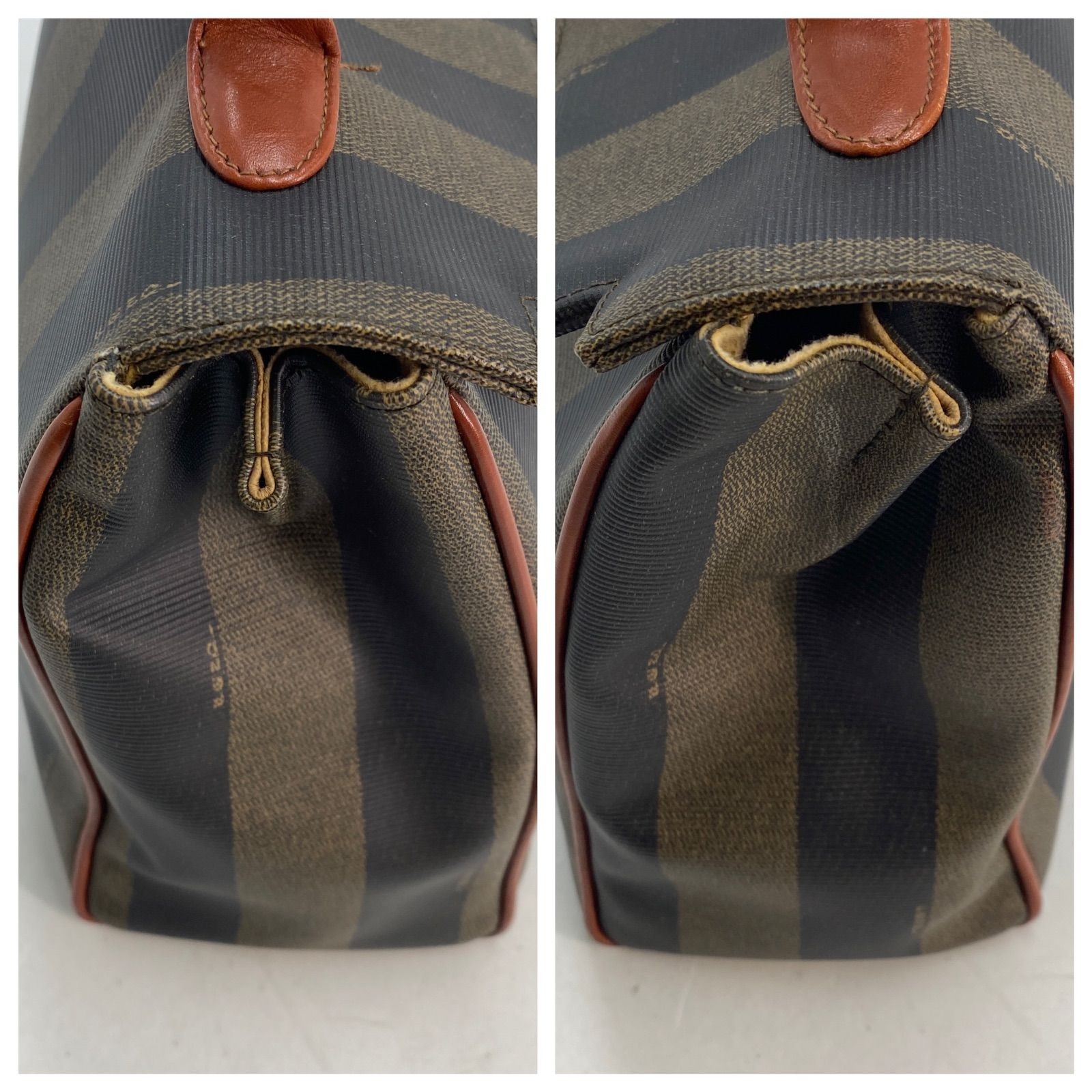 Fendi Peekaboo Handbag PVC Brown Business Travel Bag 21.5cm x 29.5cm