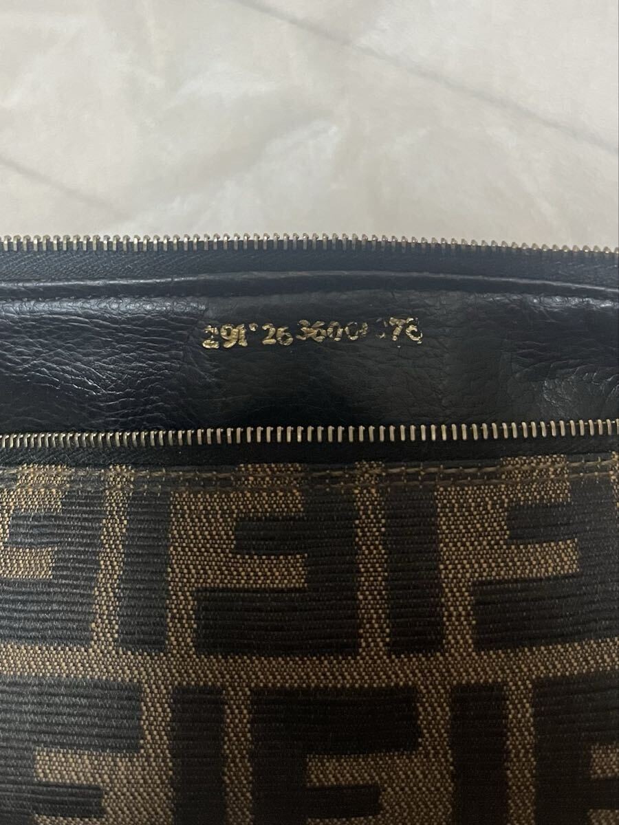 FENDI Zucca Vanity Bag Black Gold Small Authentic