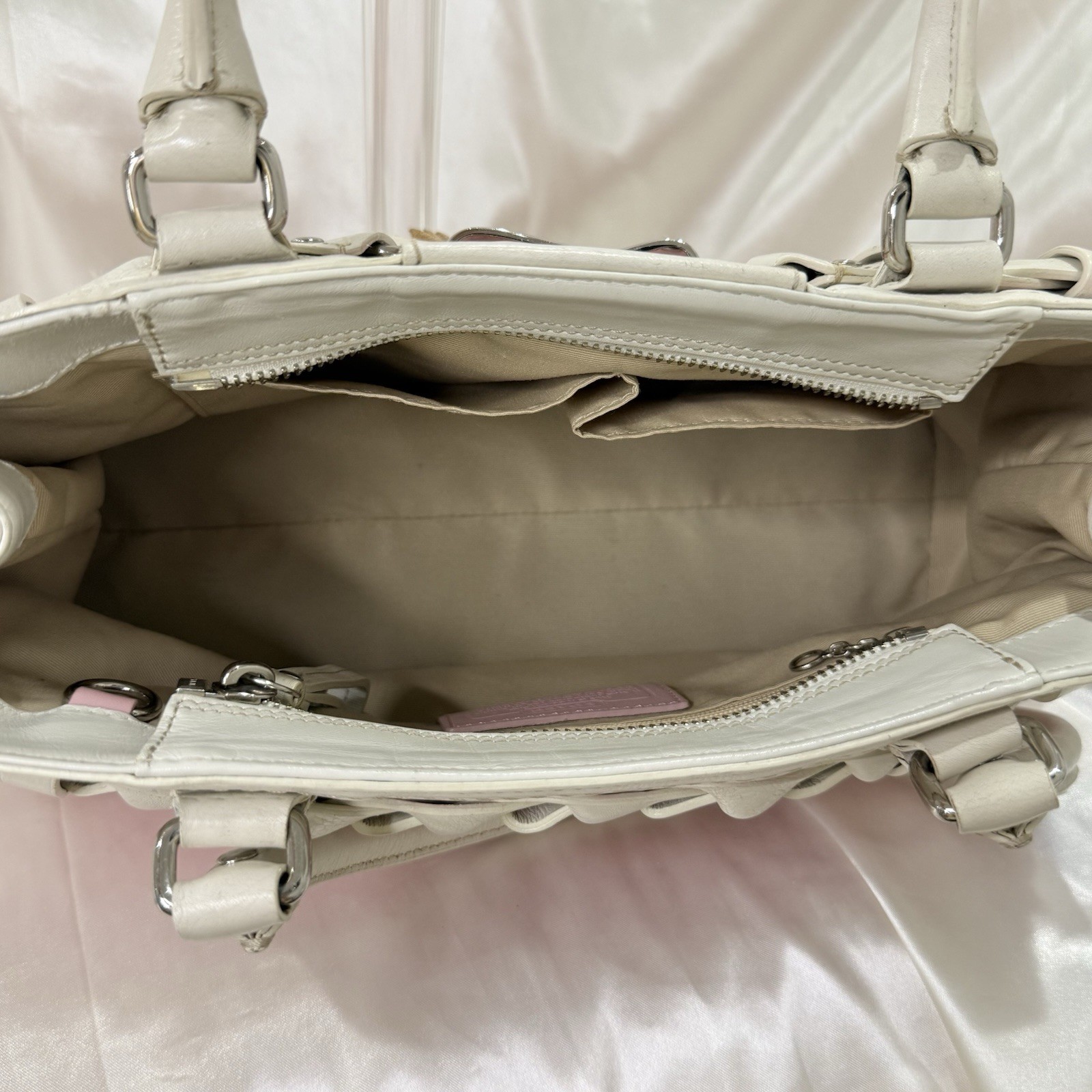 Vintage Coach Y2K Hamptons Carryall Satchel Bag Pink Leather Coquette F13084