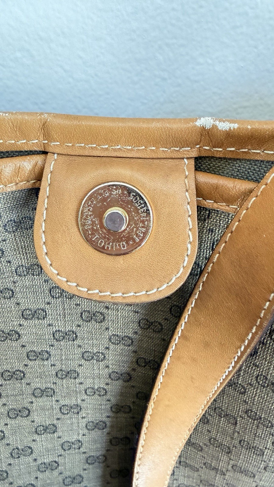 Vintage Gucci GG Supreme Web Stripe Tote Bag Monogram Canvas Authentic Italy