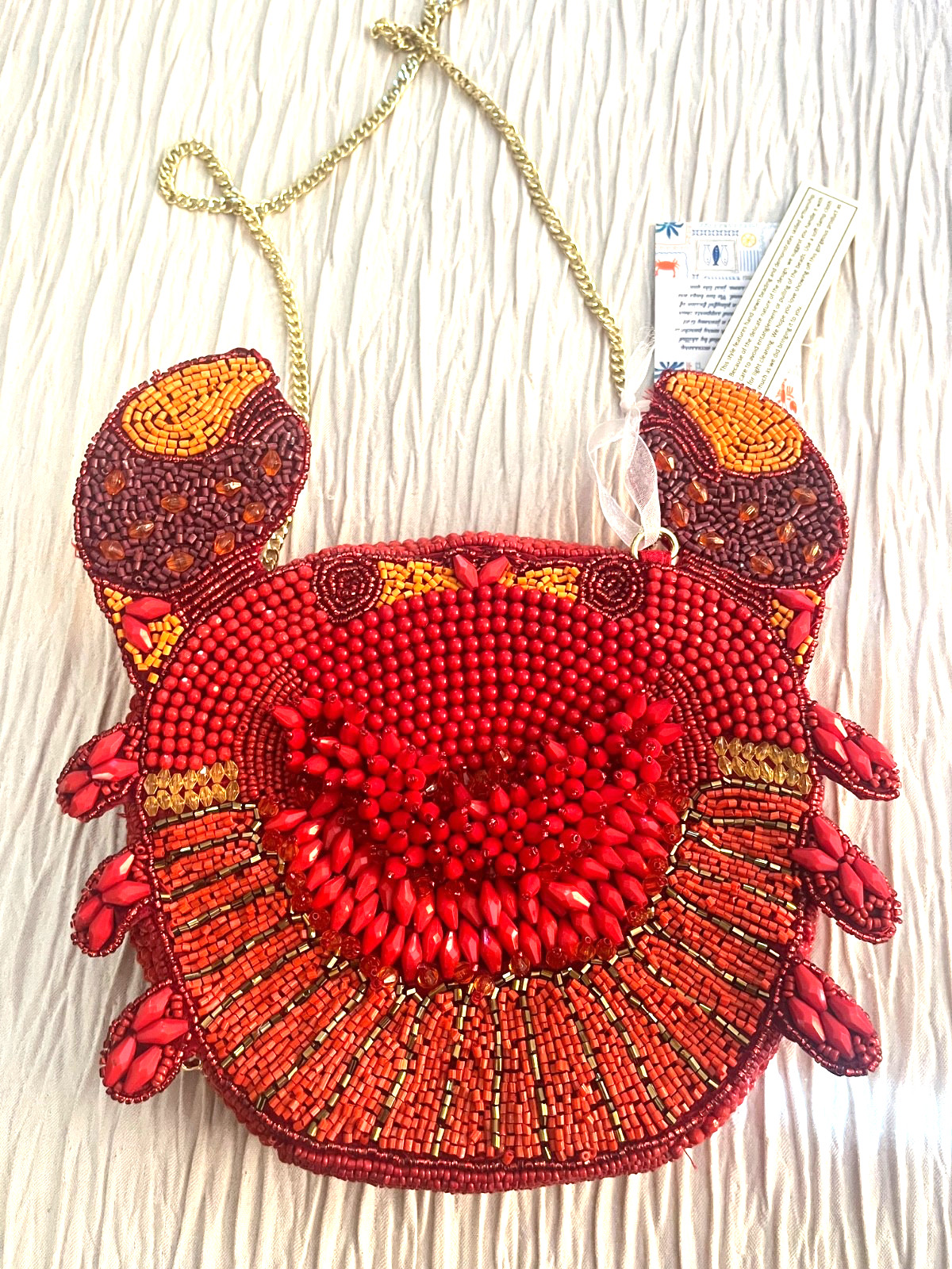 Viral CRAB Beaded Bag Red Crossbody Handcrafted in India