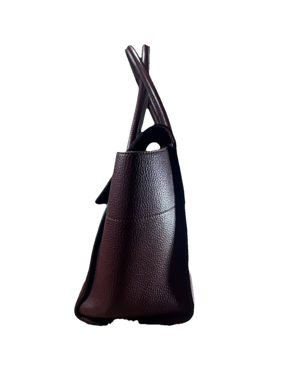 MULBERRY Oxblood Pebbled Leather Large Bayswater Bag Auth