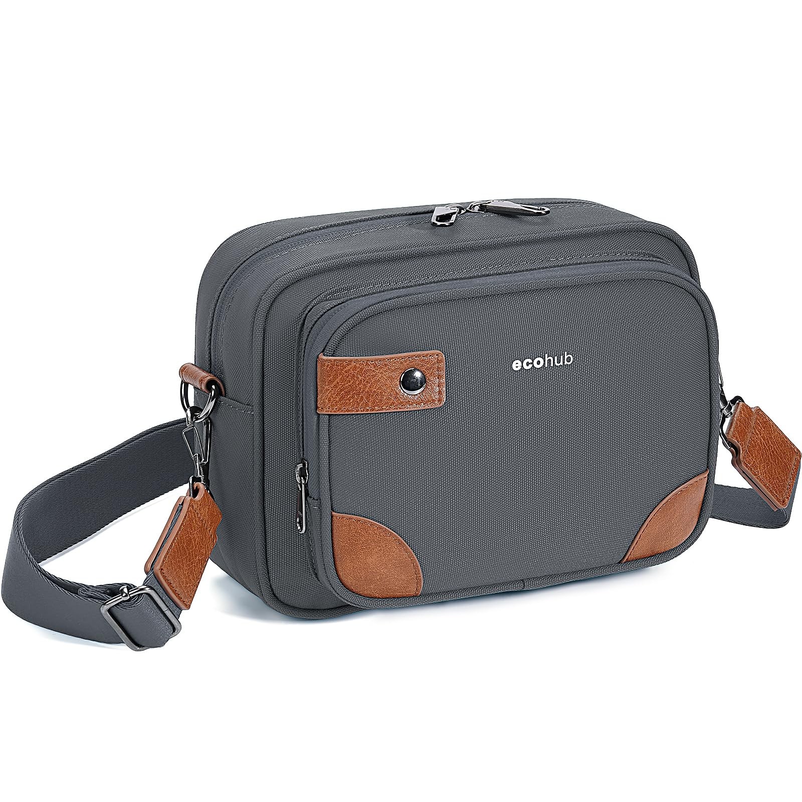 Lightweight Travel Crossbody Bag for Men, Multi Pocket Oxford Fabric Purse wi…