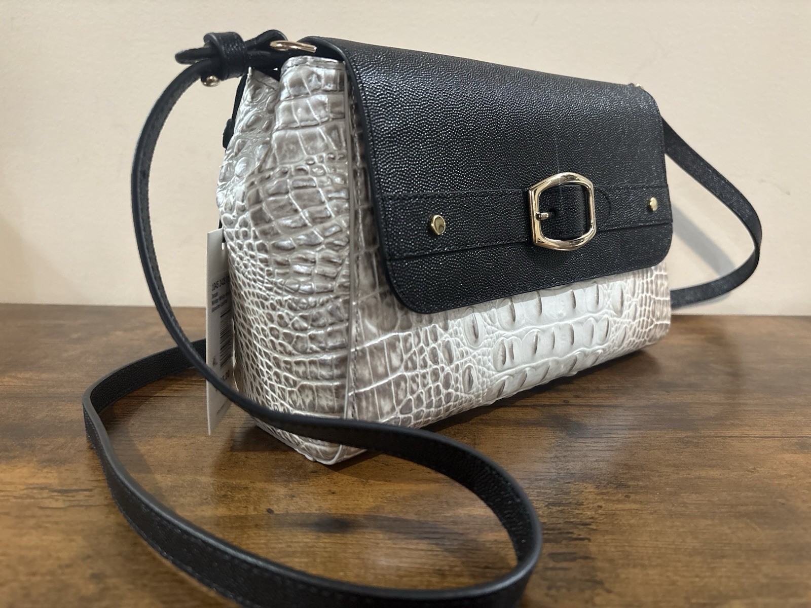 Brahmin Jenah In Winter White Minden Crossbody Or Shoulder Genuine Leather NWT