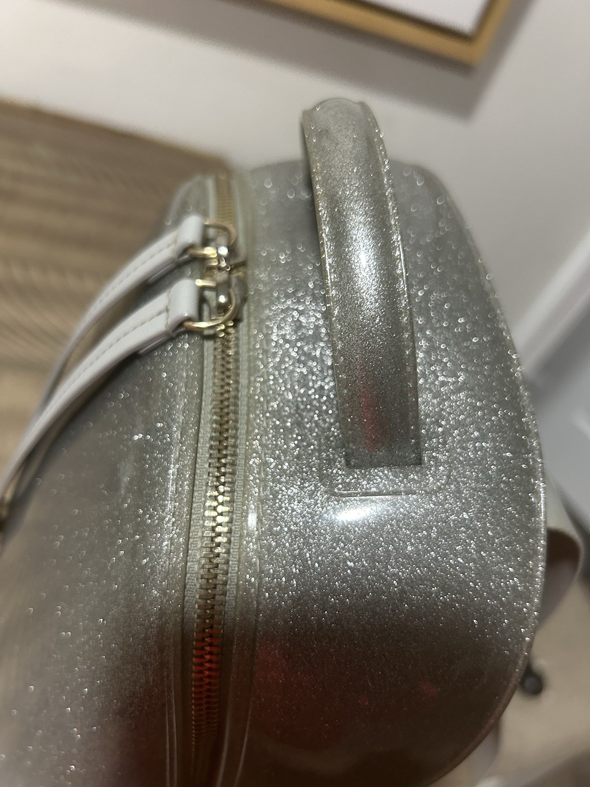 Furla Glitter Gray Candy Jelly Mini Backpack Crossbody Convertible PVC Bag Y2K