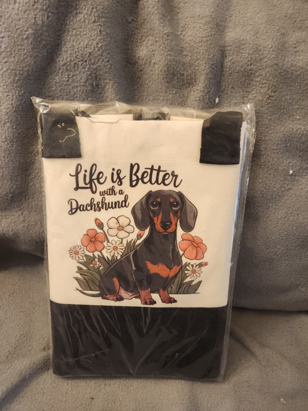 Dachshund Tote Bag 2Pcs Canvas and Dish Towel