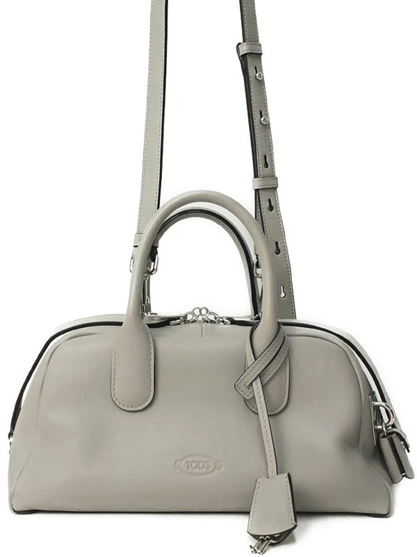 TOD S Darsena Leather Bag Small Gray Shoulder Bag Women’s #TB3595