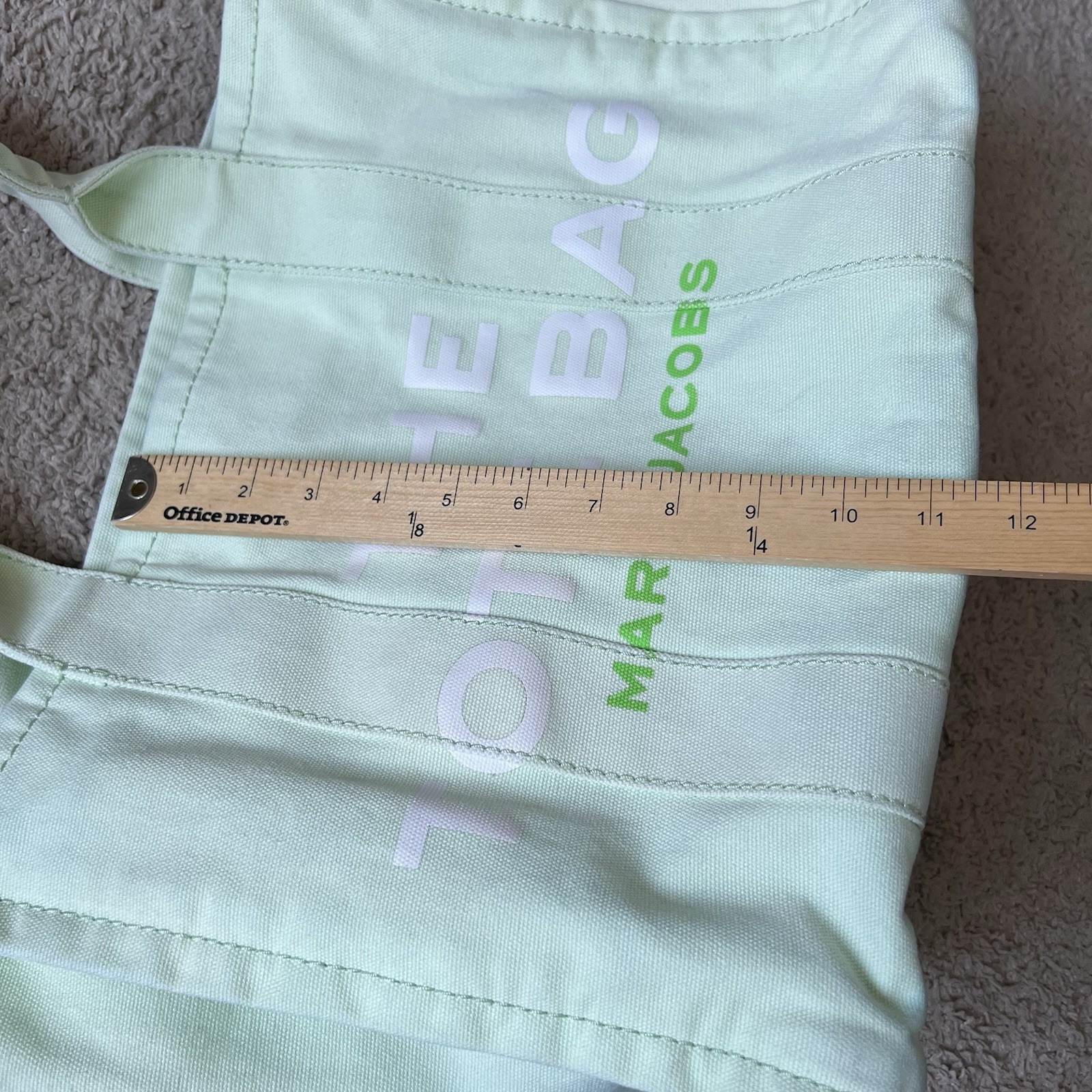 Marc Jacobs Mint Green Canvas The Tote Bag with White Logo