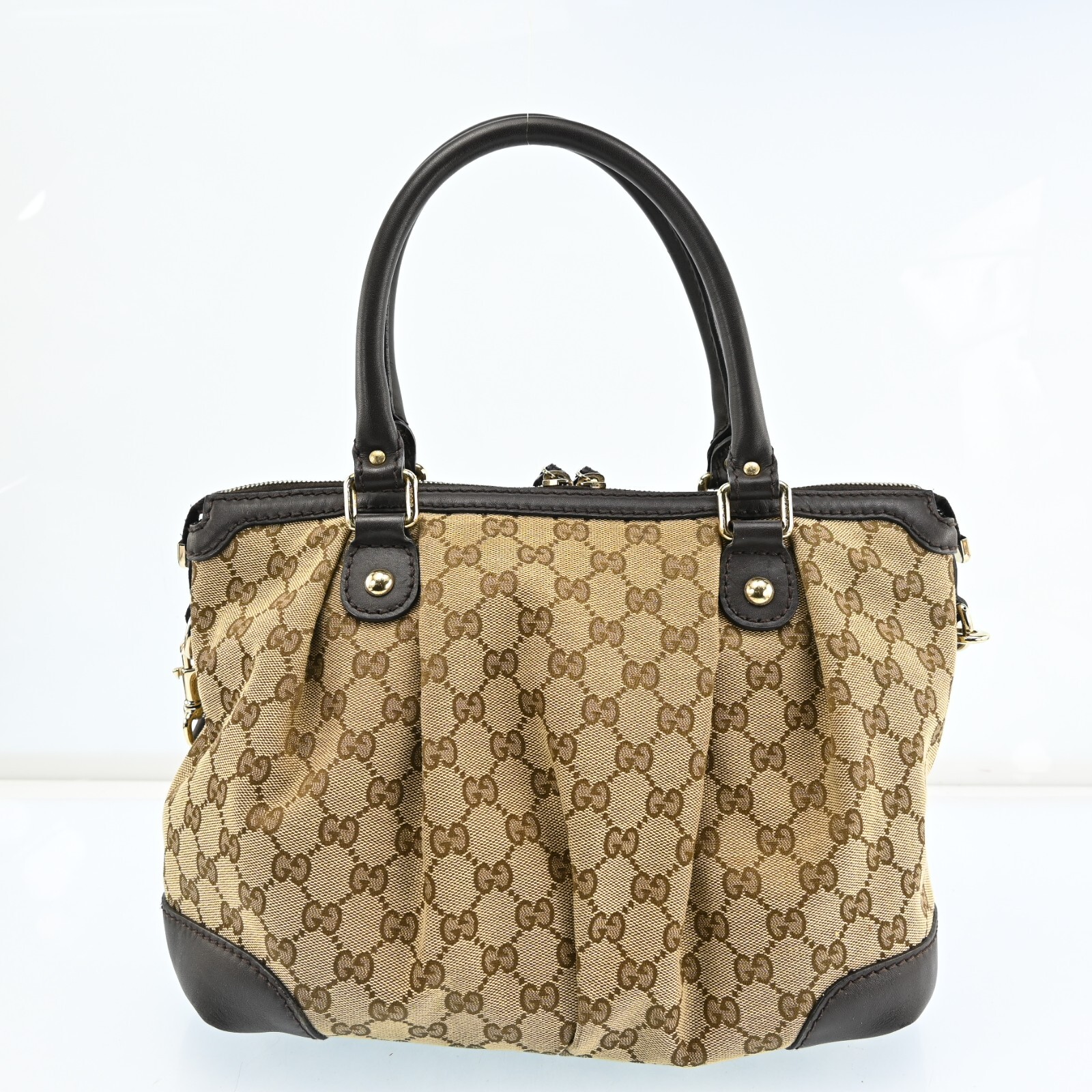 AUTH GUCCI Sukey 2Way Shoulder Tote Bag GG Canvas Leather 247902 P3776AC612