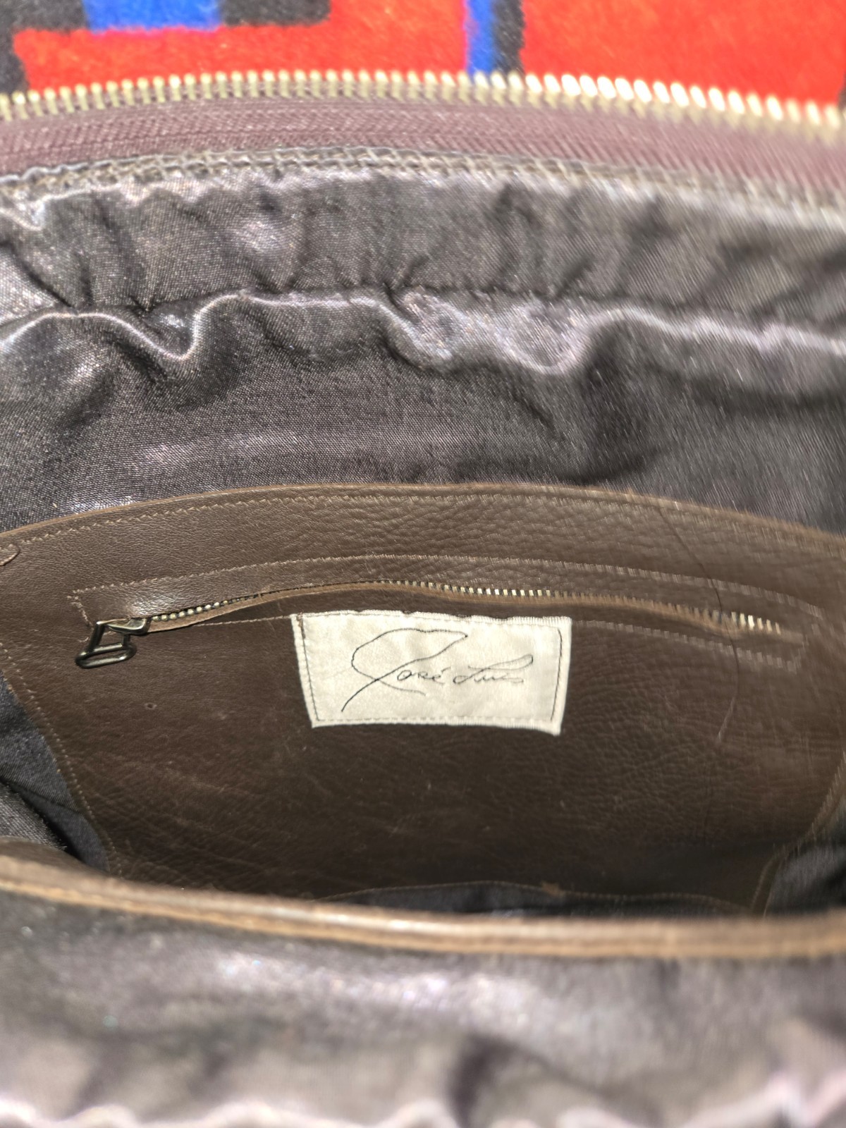 Jose Luis Chocolate Brown Messenger Bag with Silver Accents