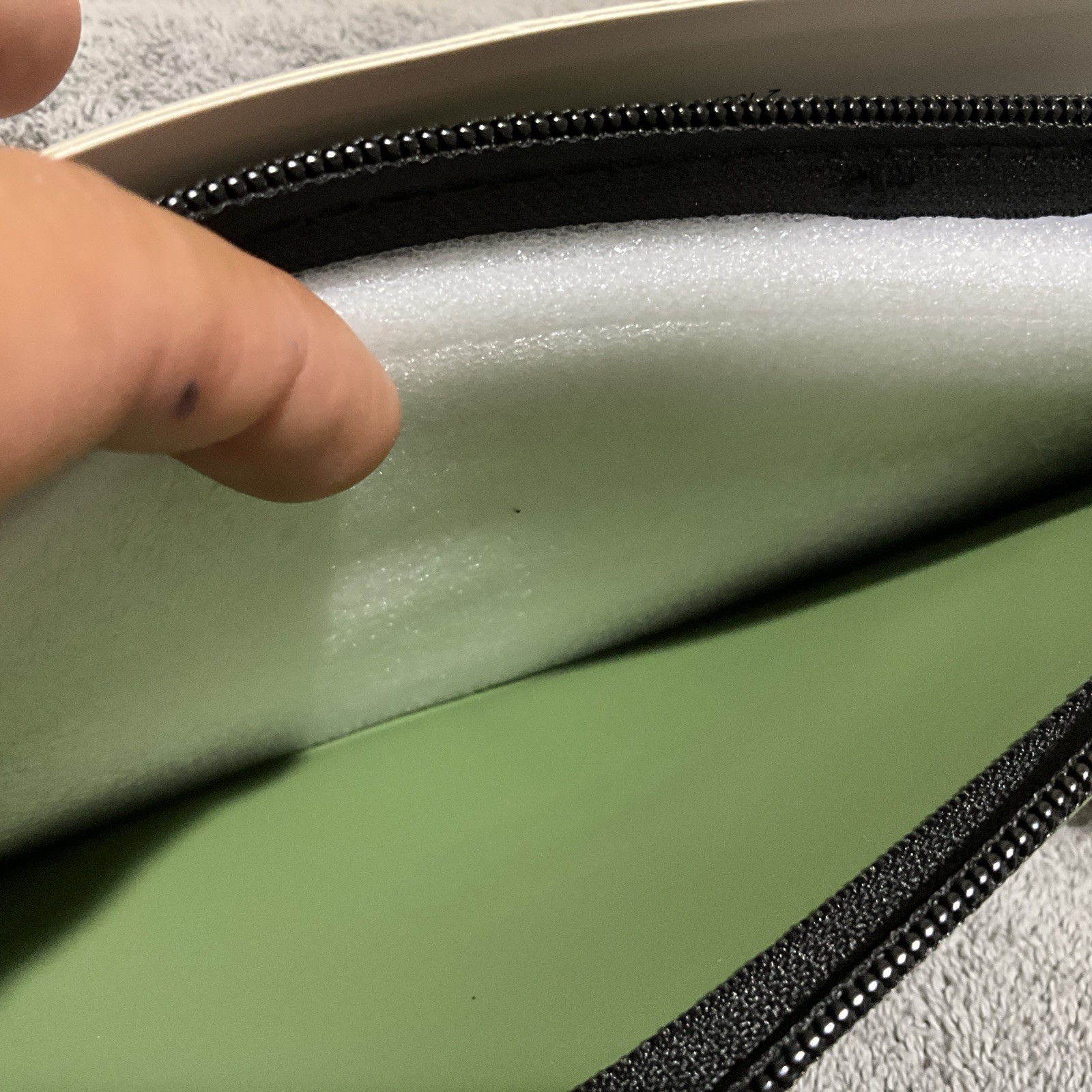 Hunter Rubber Pencil Pouch/Zipped Clutch In Olive Green Super Soft & Smooth!