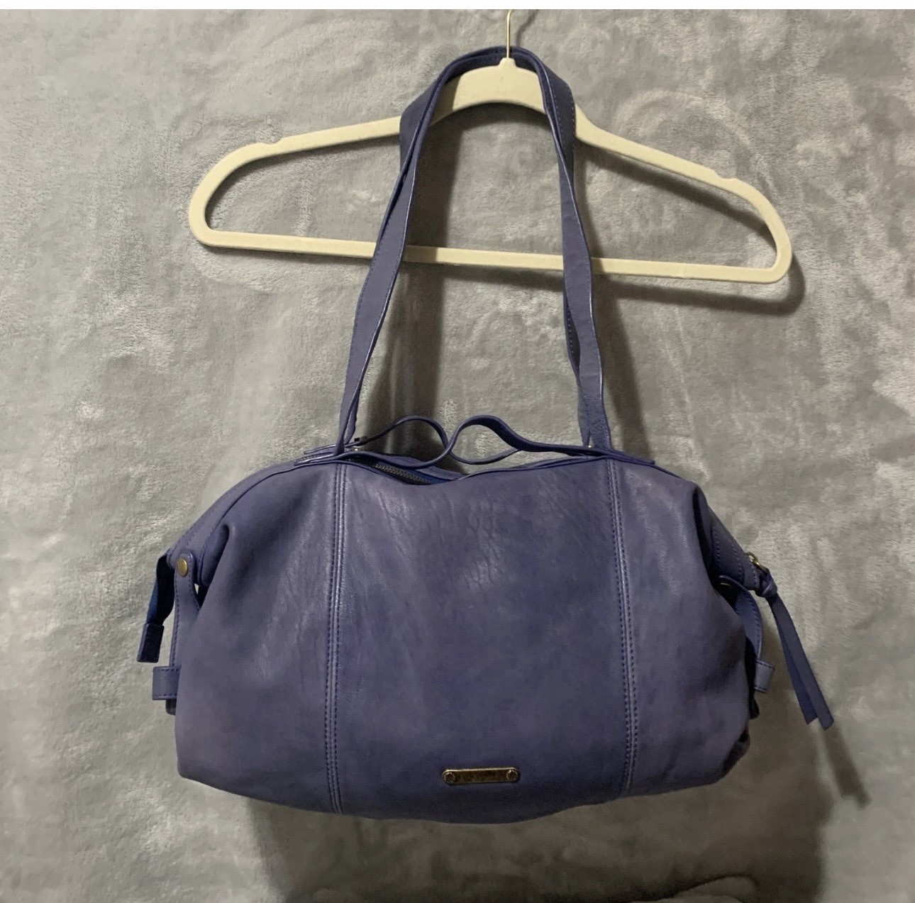 Joelle Hawkens Periwinkle Leather Lace Up Corset Detail Shoulder Bag Purse Boho