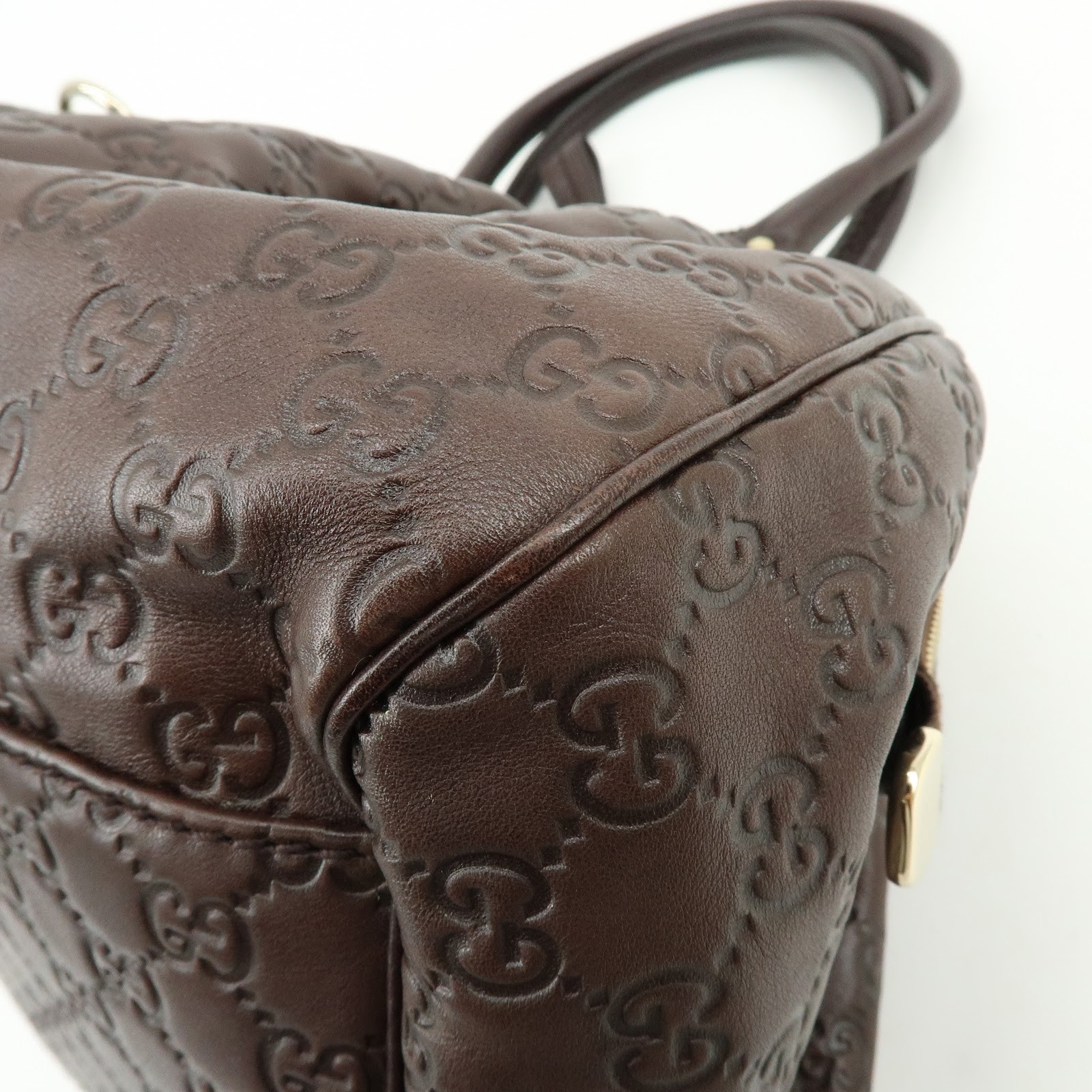 GUCCI Sukey Interlocking G Guccissima Leather 2WAY Bag Brown 223974 Used F/S