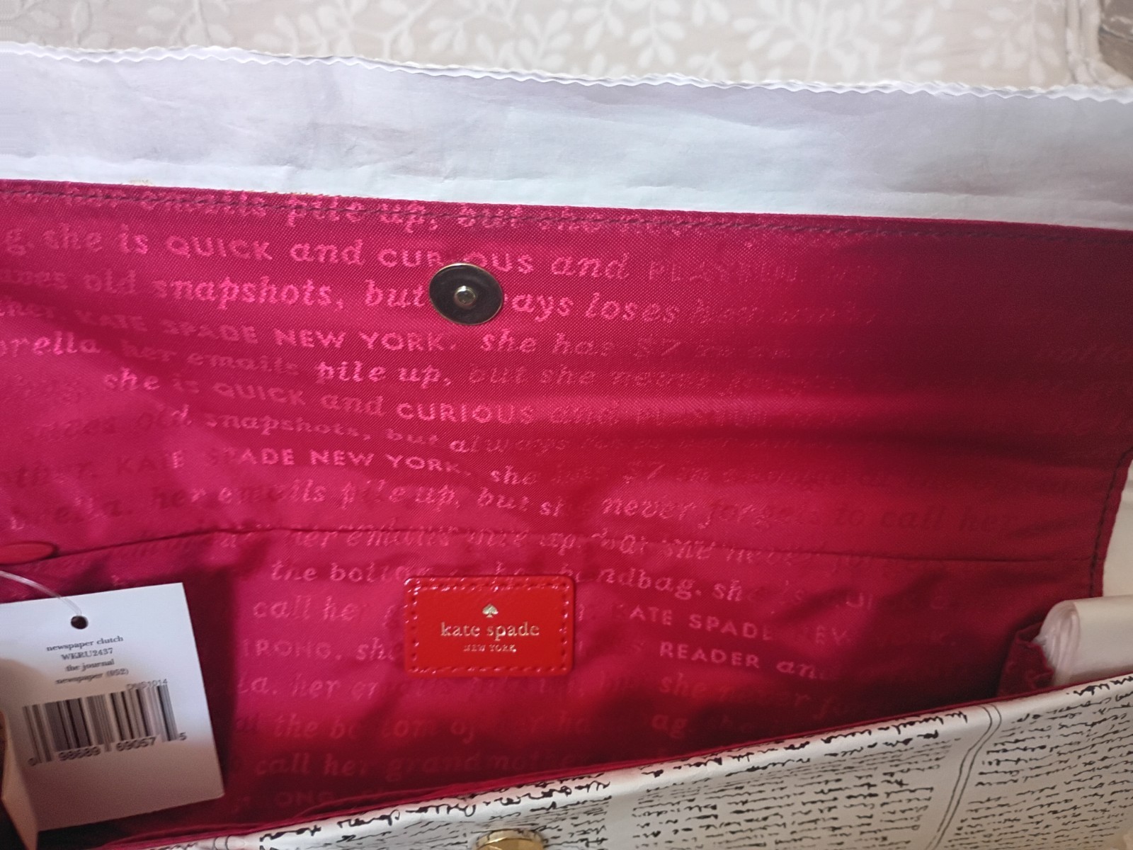 New With Tags Rare Kate Spade The Journal Newspaper Clutch Bag New York Journal