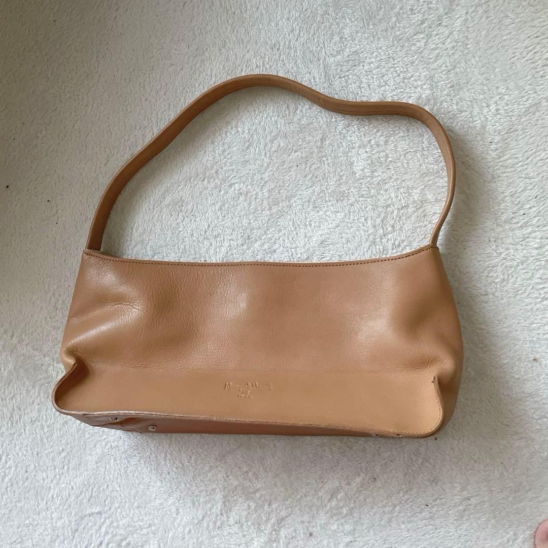 MARGARET HOWELL IDEA Shoulder Bag Camel Leather Logo Pockets Pre-owned JAPAN