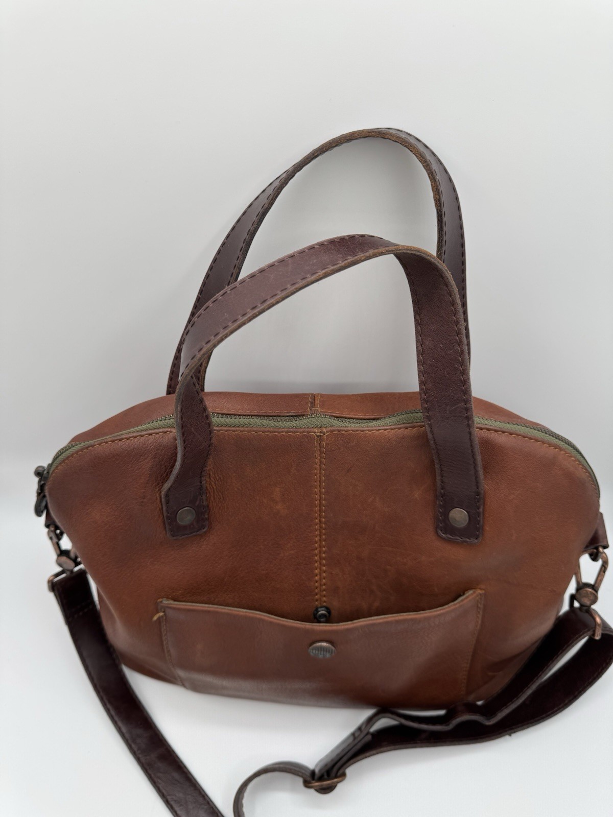 Vintage Pendleton Purse Cow Leather Tote/Bag Brown HAS STAINS