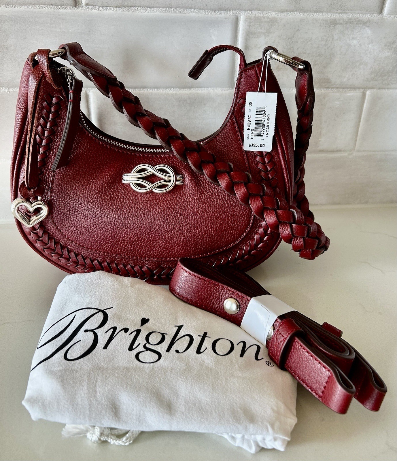 Brighton Interlok Finn Convertible Shoulder Crossbody Chili Red NWT🇺🇸Americana
