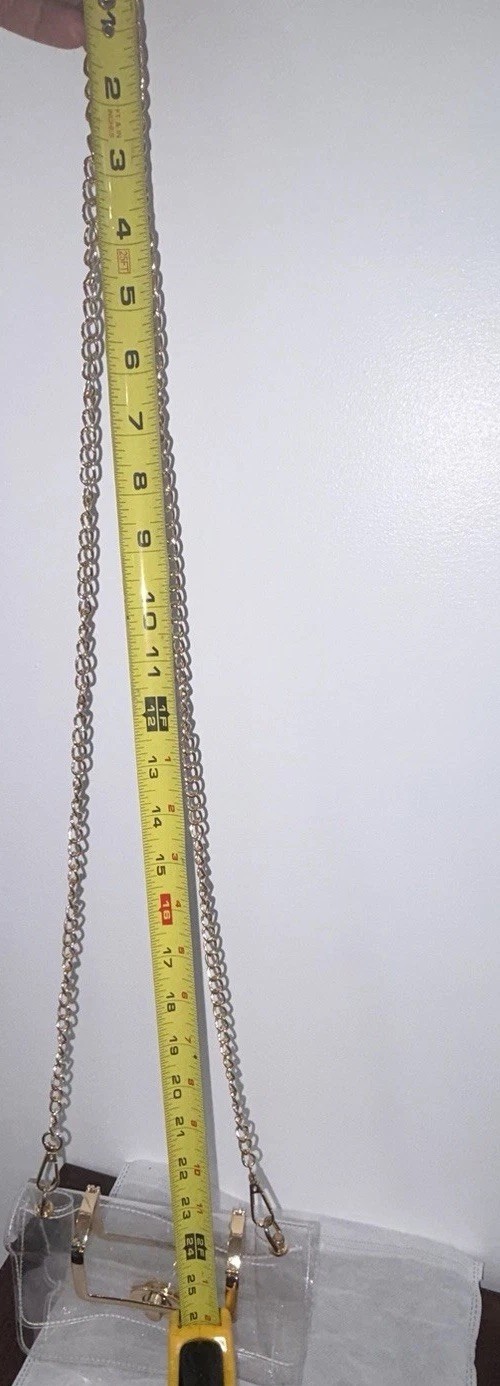 Transparent PVC Clear Shoulder bag Clutch Purse w Gold Chain 107-Retro-Versatile