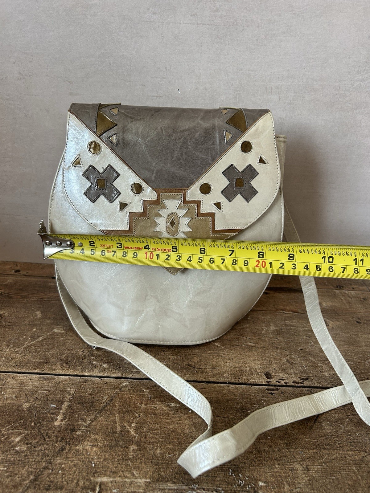 Margaret Jerrold Made In Spain Boho Leather Bucket Shoulder Bag