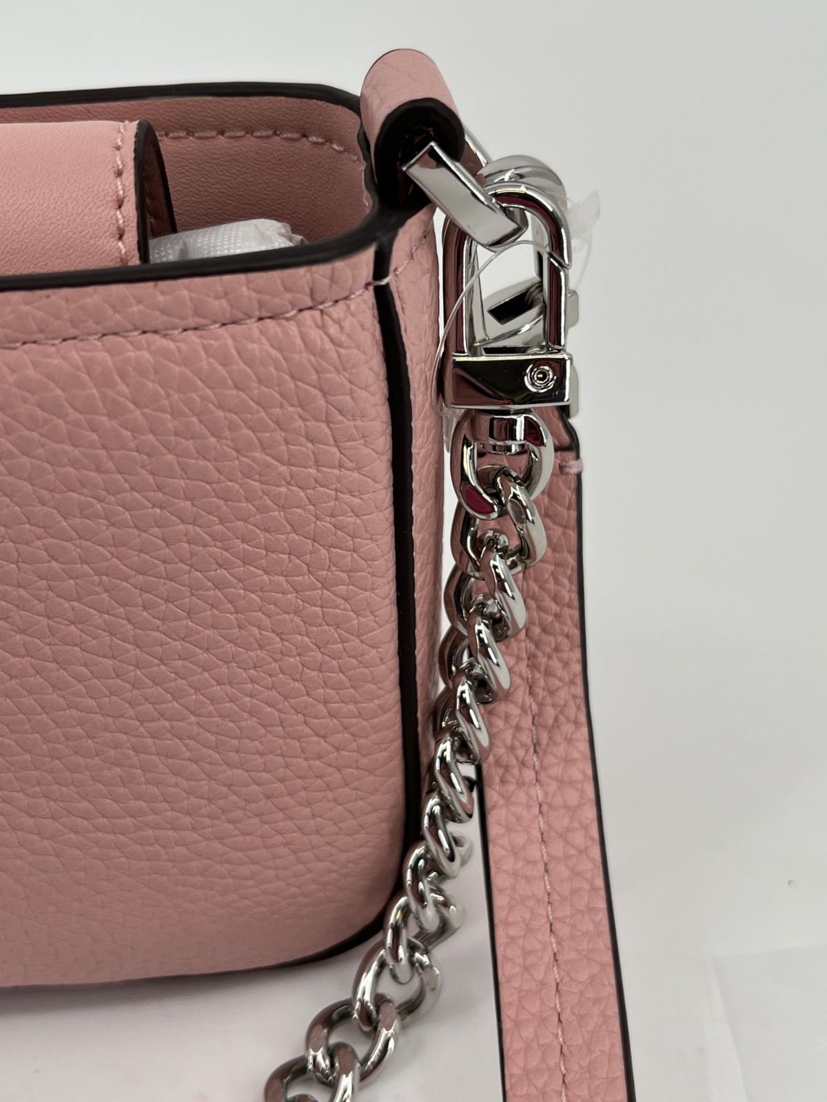 Michael Kors Bryant Pochette Smokey Rose Pebbled Leather Convertible Snap Bag