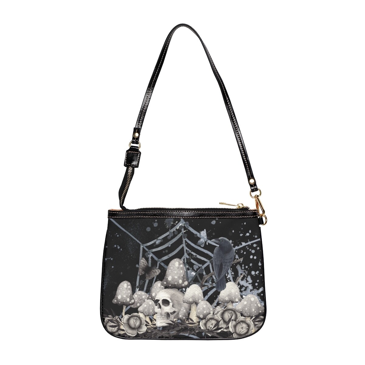 Gothic Skulls Spider Crossbody Bag Many Colors Dark Fantasy Purse Matching Shoes