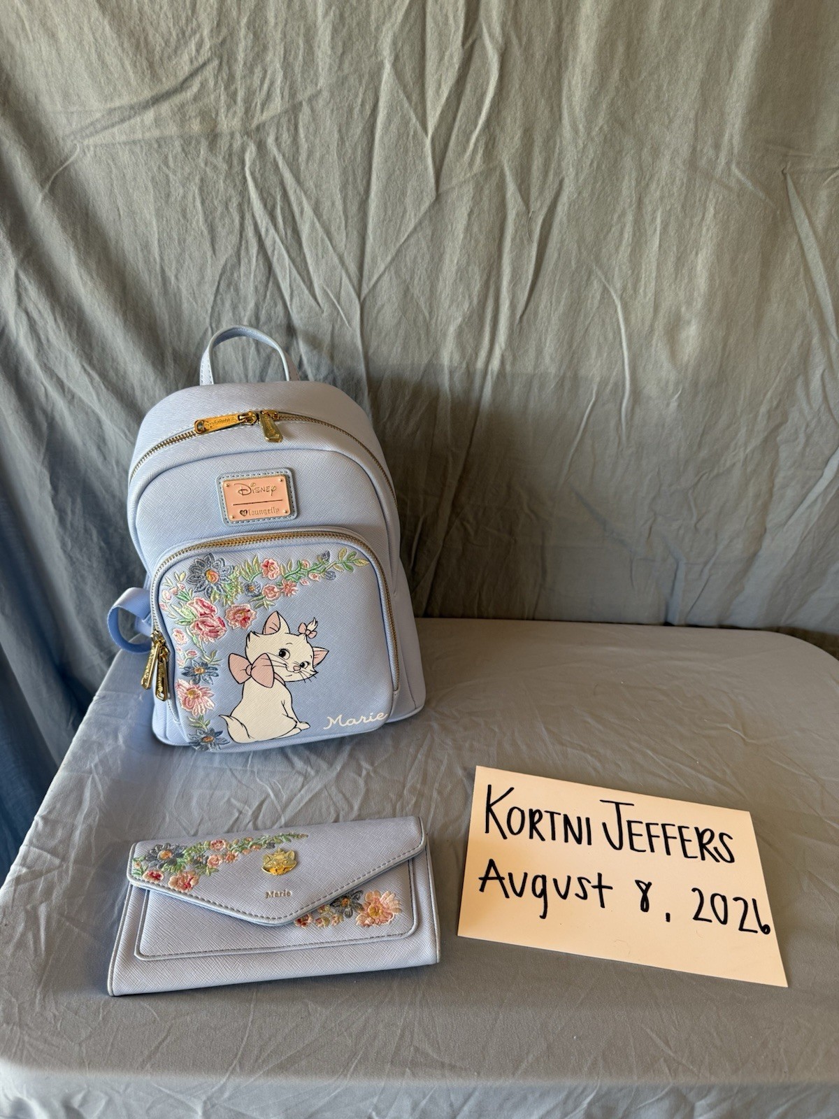 Disney Loungefly Aristocats Marie Floral Mini Backpack & Wallet Set