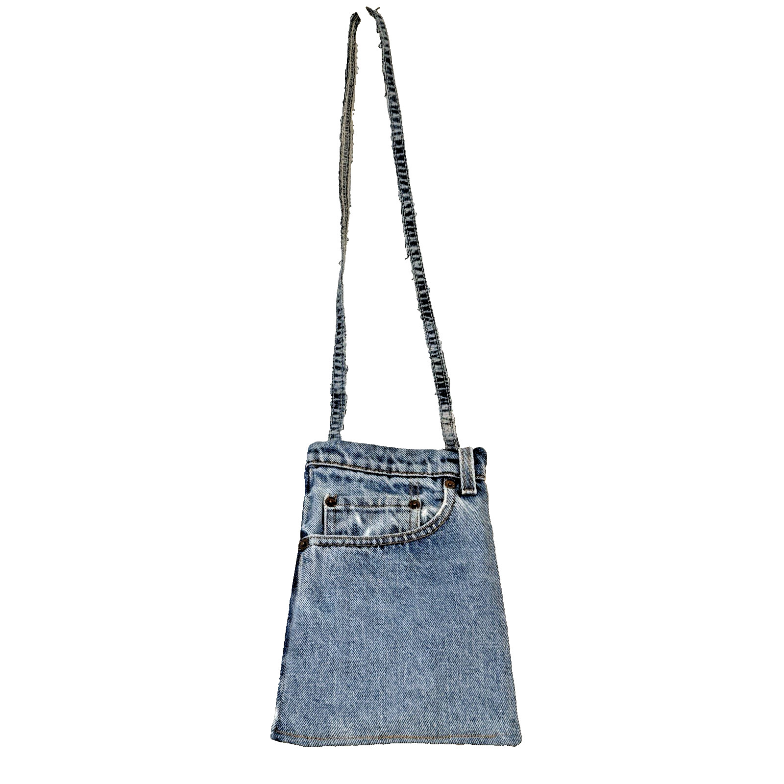 Handmade Route 66 57 Chevys Upcycled Jeans Pocket Crossbody Phone Pouch EUC