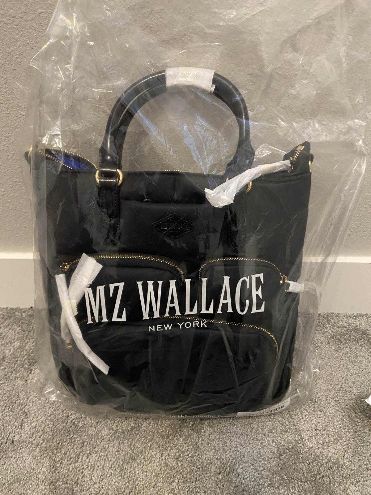MZ Wallace Black Small Chelsea Top Handle Tote Crossbody New