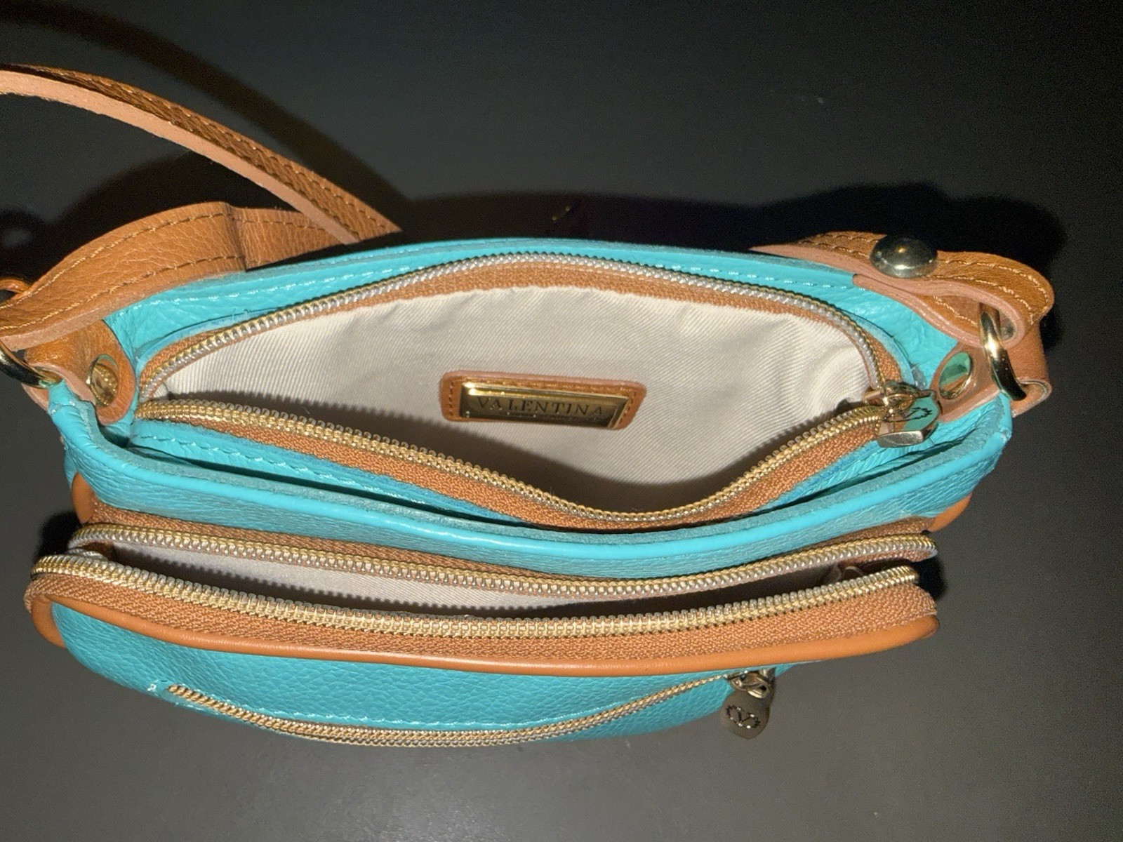 VALENTINA Genuine Leather Small Crossbody Purse Made In Italy style 1128