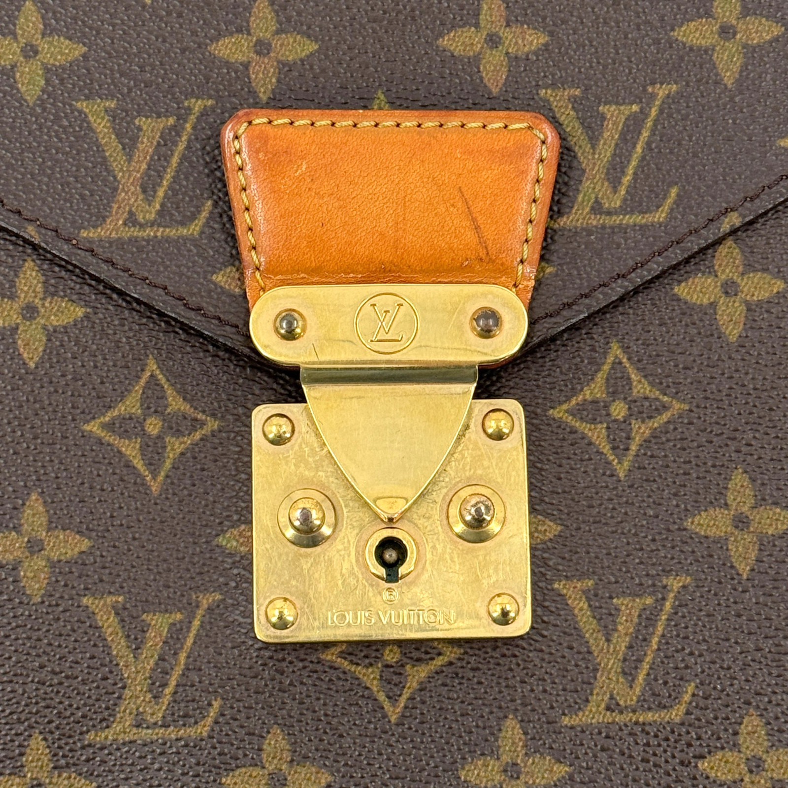 LOUIS VUITTON Porte Documents Senateur Monogram Canvas Brown Briefcase M53335