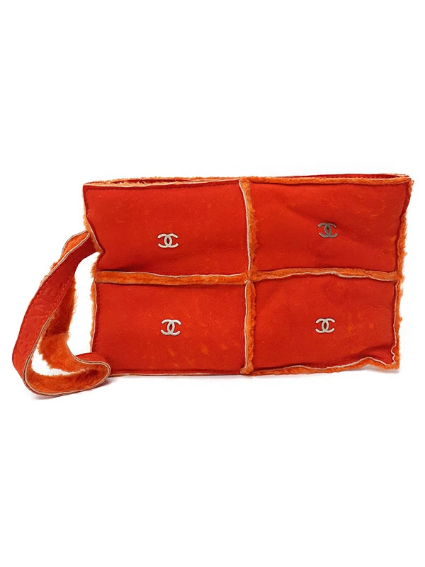 Chanel Coco Mark Orange Handbag with Papers Women’s #TB2686