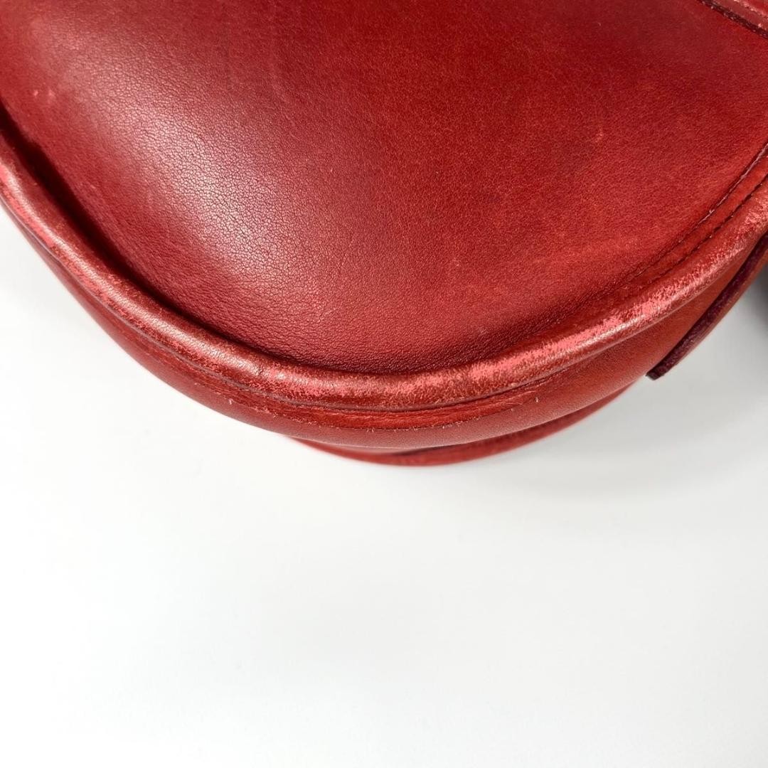 Old COACH Vintage Leather Saddle Bag Red