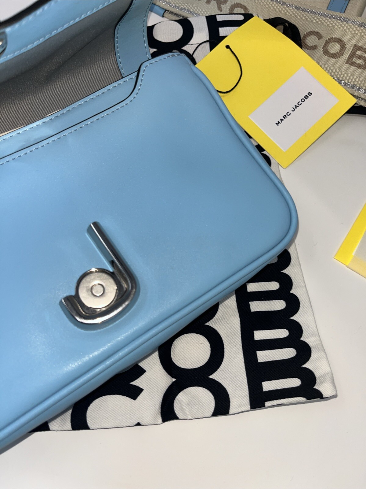 Marc Jacobs The J Air Blue Smooth Leather Shoulder Crossbody Handbag Purse
