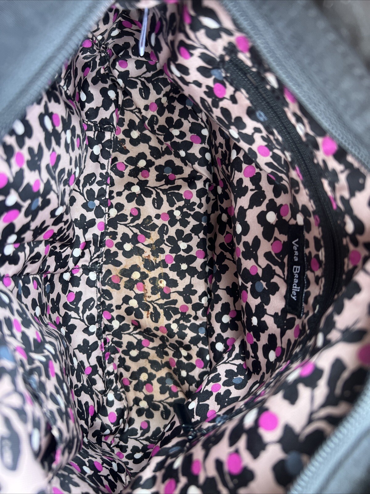 Vera Bradley Hobo Bag Solid Black Quilted Microfiber Cotton Crossbody Shoulder