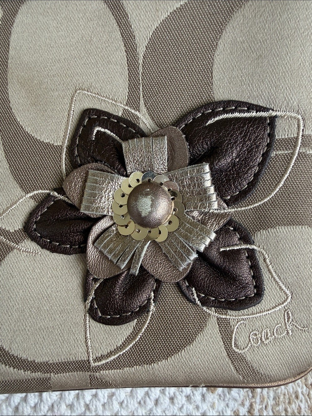 Coach Y2K Signature Floral Appliqué Wristlet