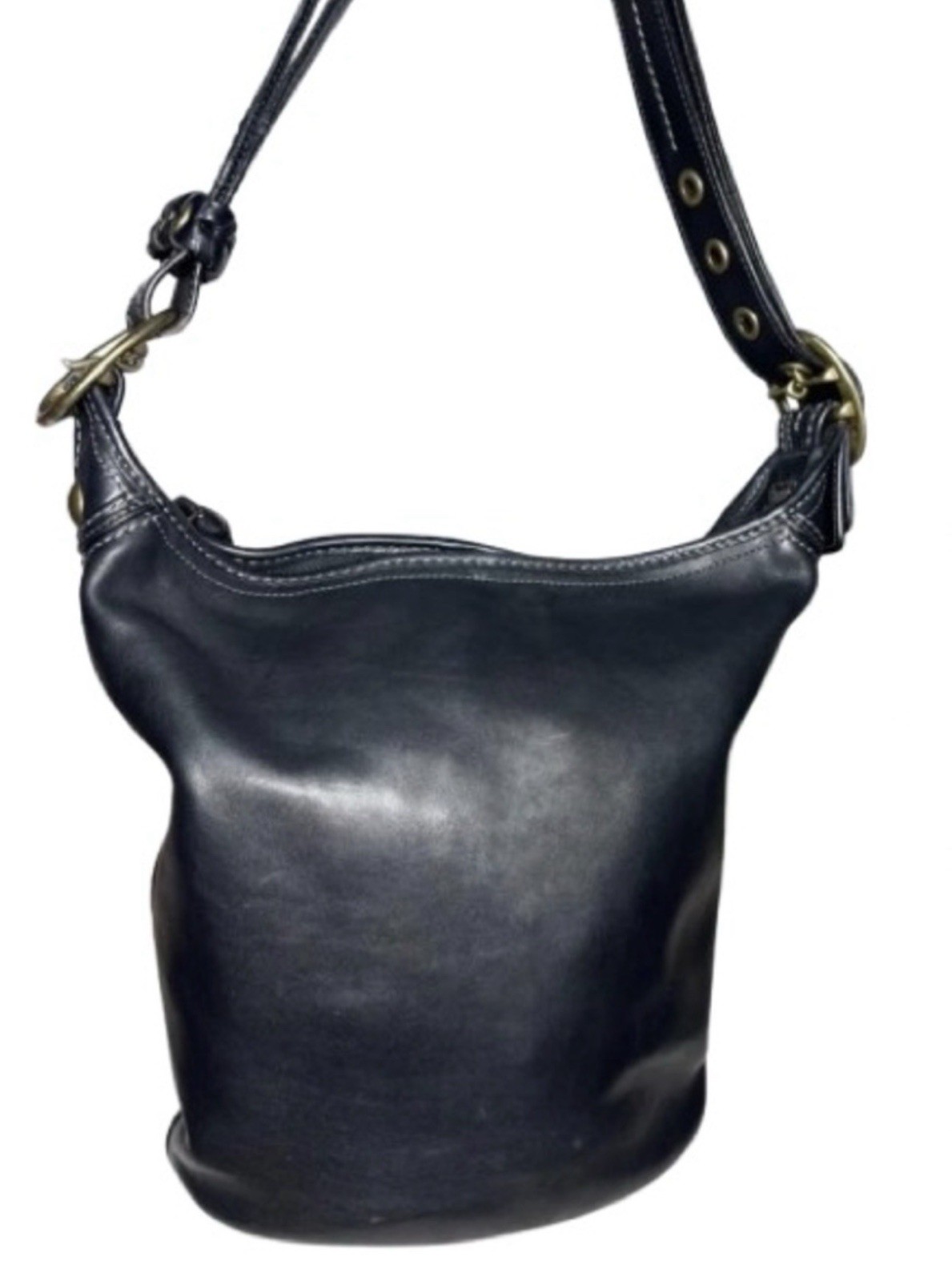 Coach 11422 Y2K Bleecker Medium Leather Duffel Tattersall (Black) – EUC