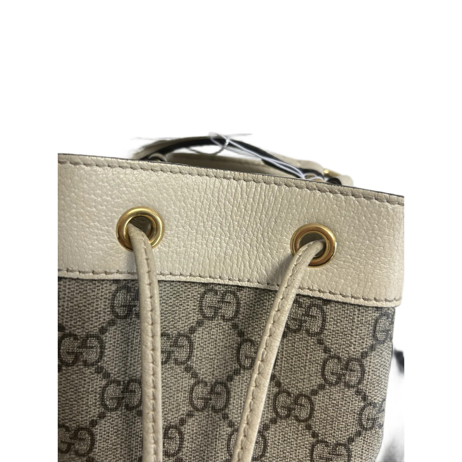 Gucci Bucket White Beige Gg Supreme Monogram (dj071526a4r)