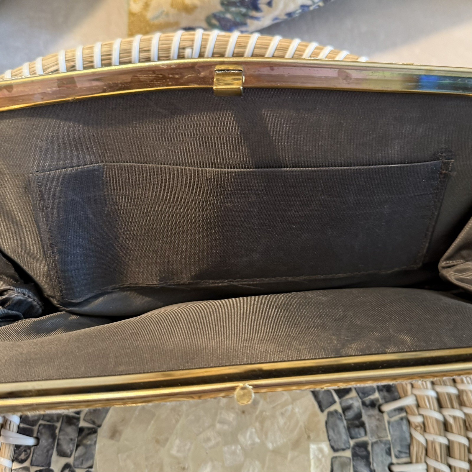 Vintage 1950’s Style Gold/Silver Clutch Purse Snap Clasp Evening Bag – Old Money