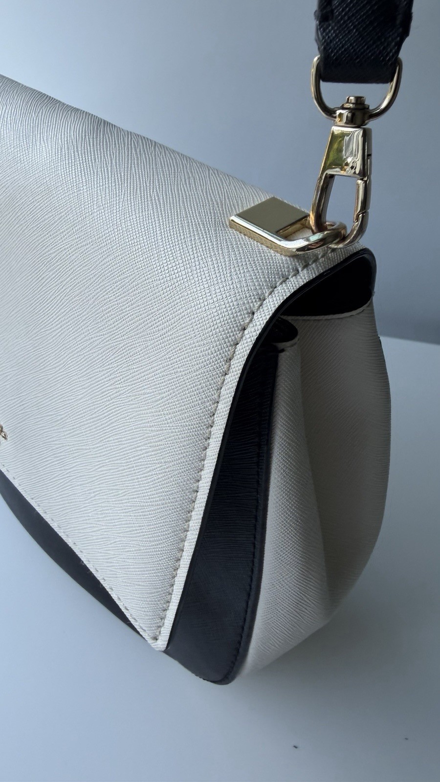 Kate Spade Cameron Street Byrdie Black & White Saffiano Leather Crossbody Bag