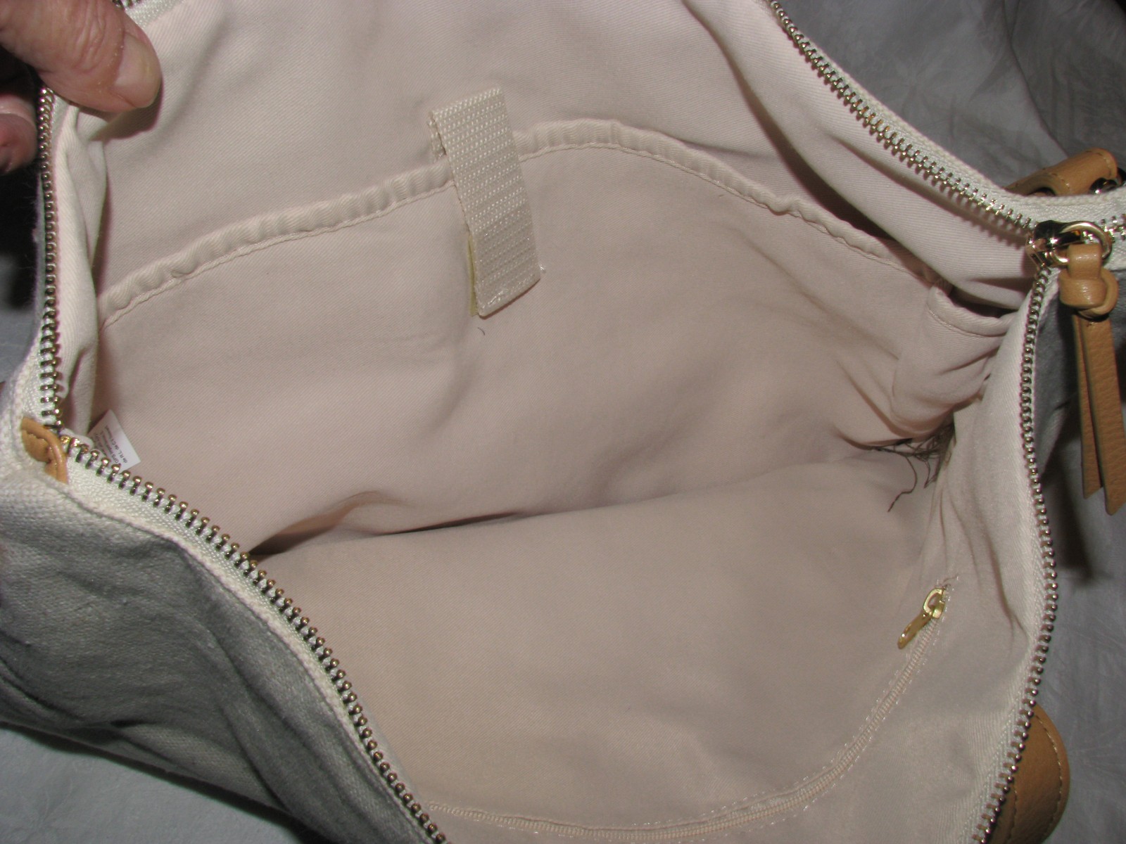 NEW Old Navy Cotton & Cream Linen Large Tote Bag W/Removable Shoulder Strap